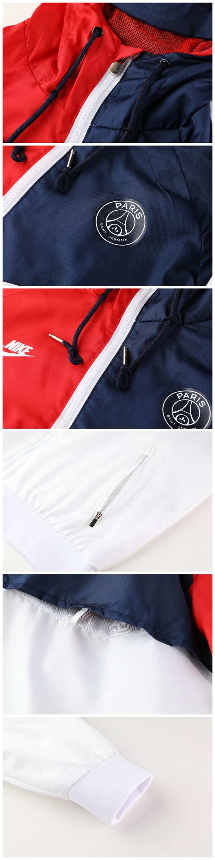 PSG 2019-20 Red&Blue Woven Windrunner - Click Image to Close